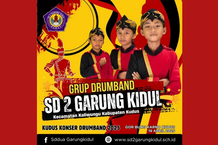 Drumband SD 2 Garung Kidul Meriahkan Kudus Konser Drumband 2025